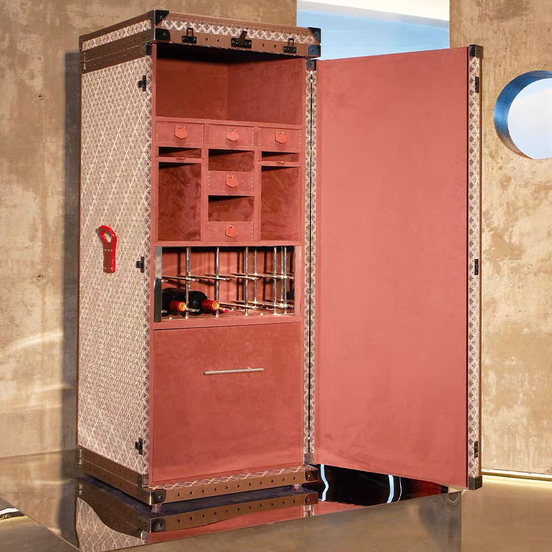 Liquor Cabinet With Leather