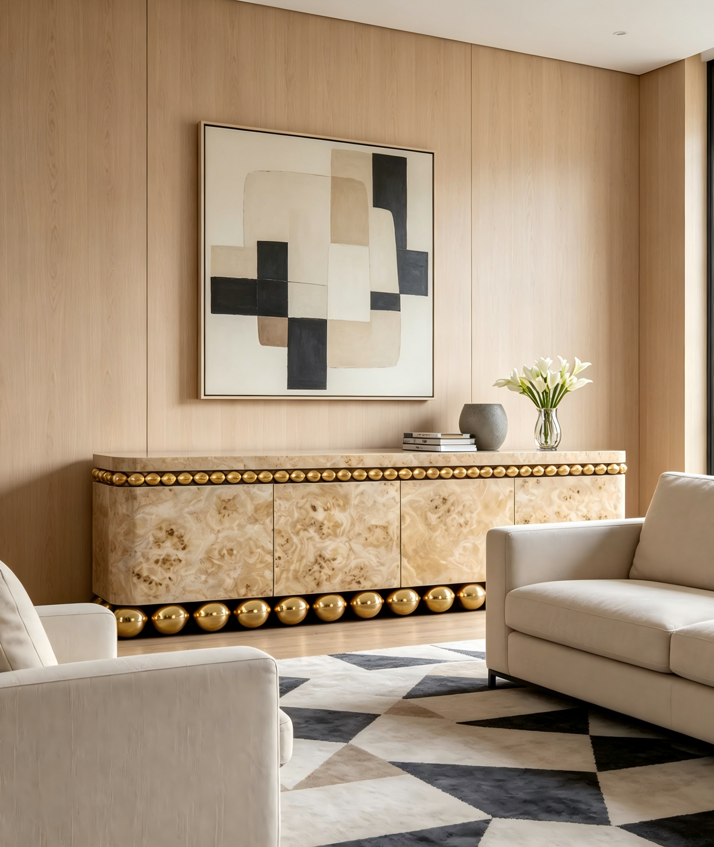 3D Stylish Wooden Cabinet