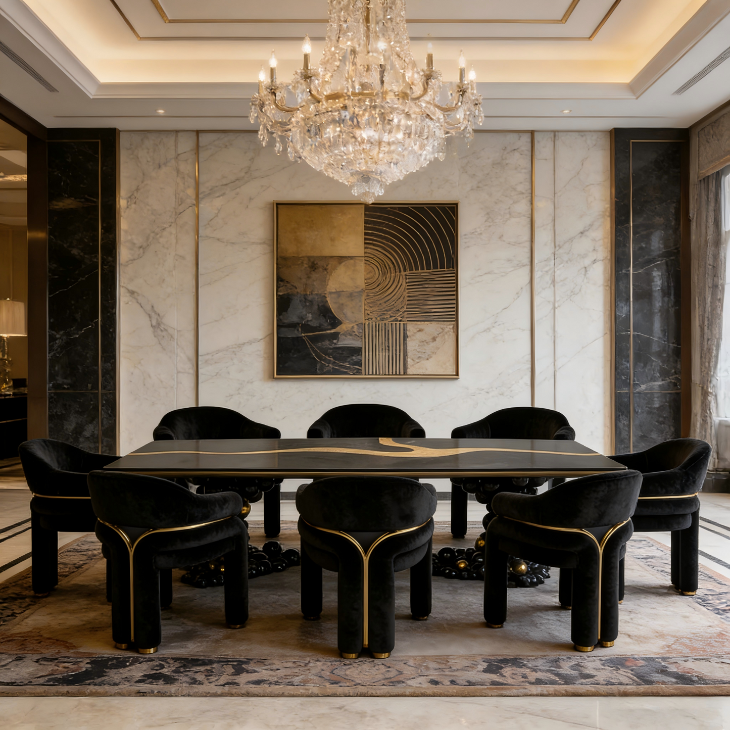 Italian Style Curved River Dining Table