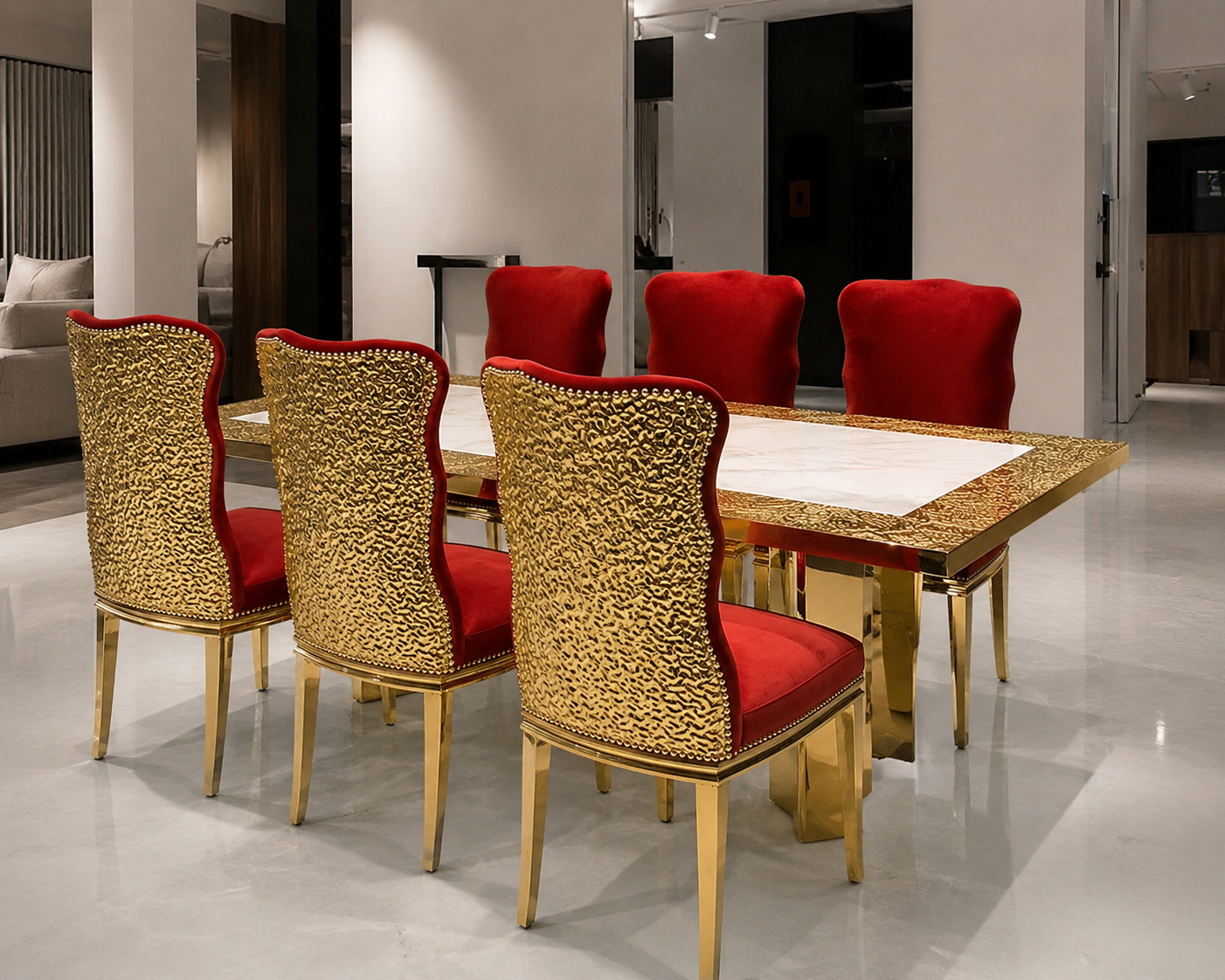 Rectangle Tash Gold Dining table