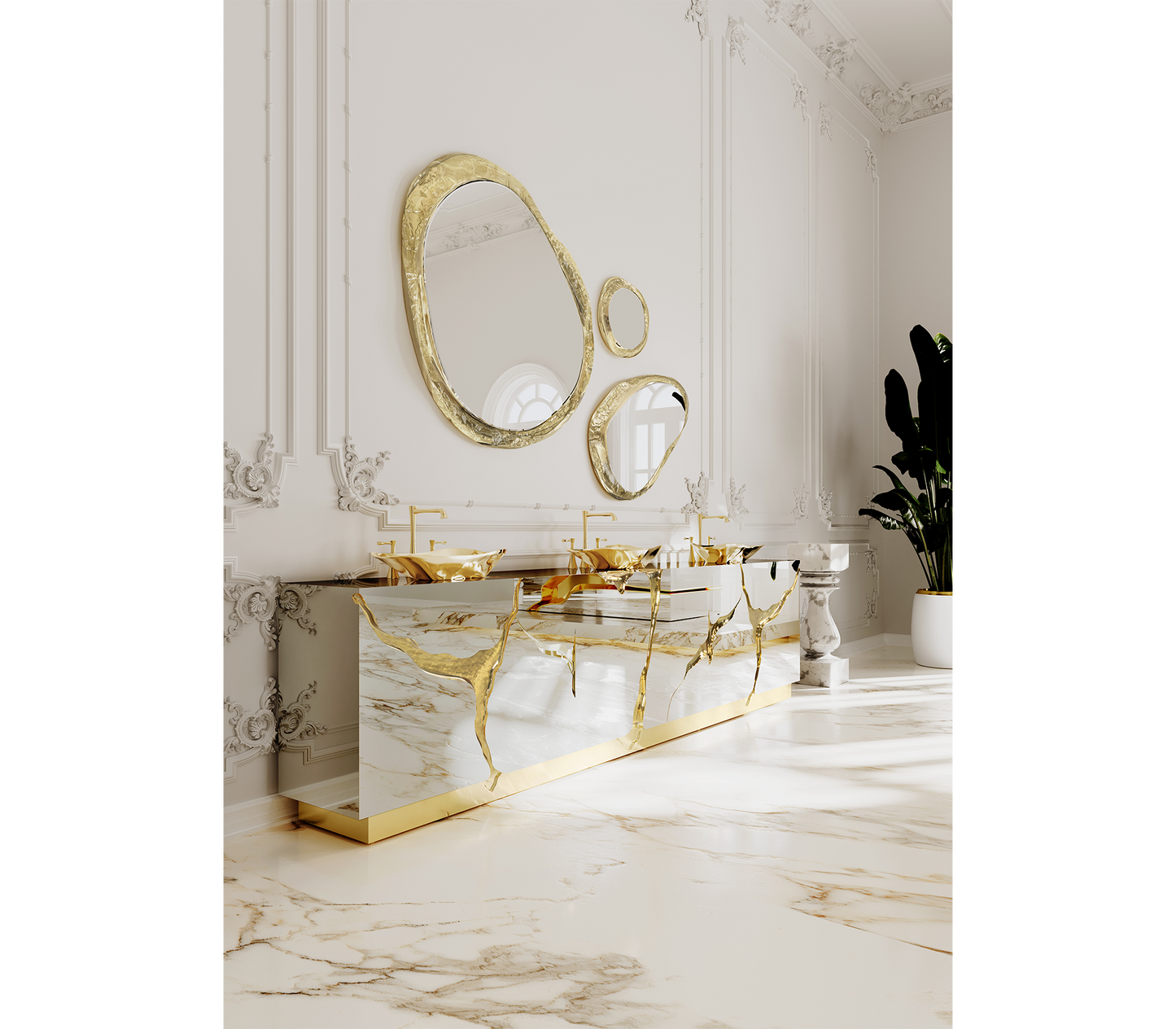 Handmade Lapiaz Dubble Washbasin