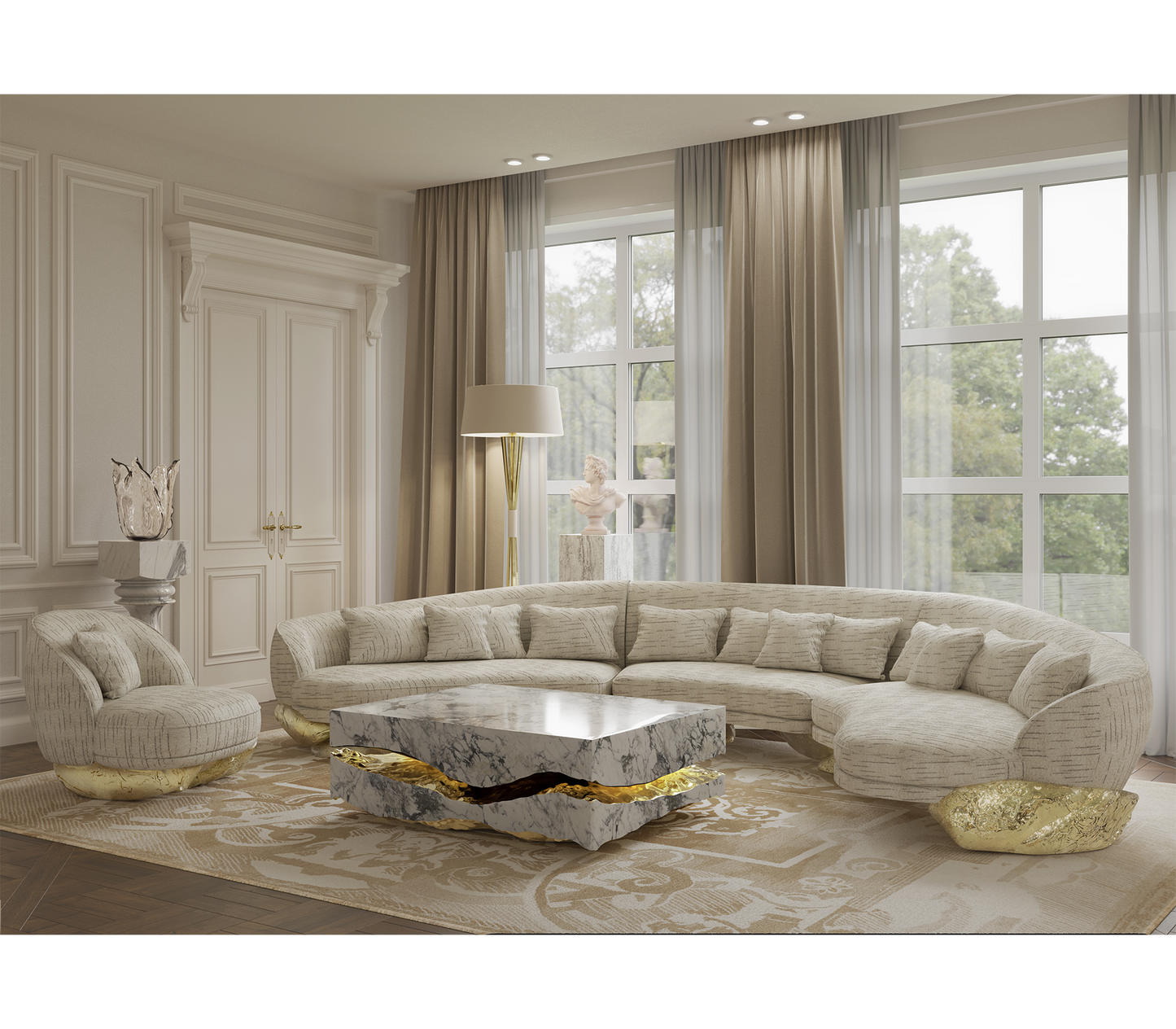Luxury Quarry Carrara Marble Table