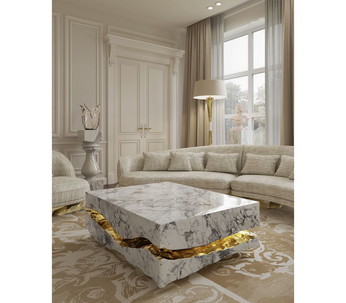 Luxury Quarry Carrara Marble Table