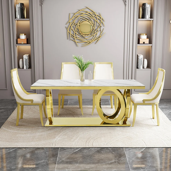 Jazz White Marble Dining Table