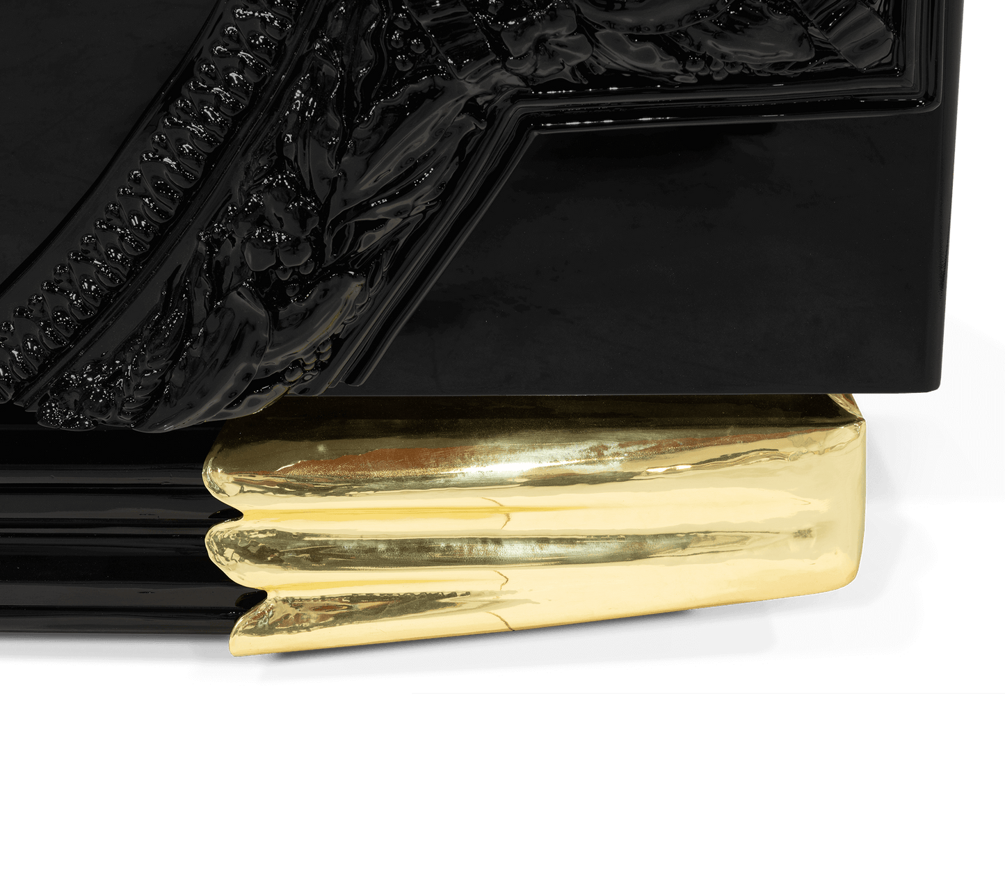 Voltaire Black Lacquer & Brass Sideboard
