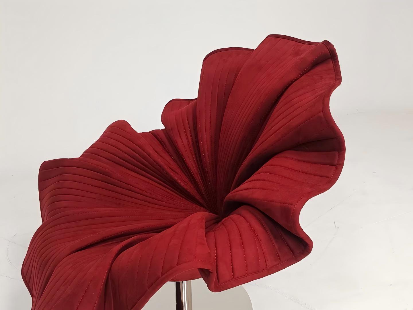 Dreamy Petal Flower Lounge Red Chair