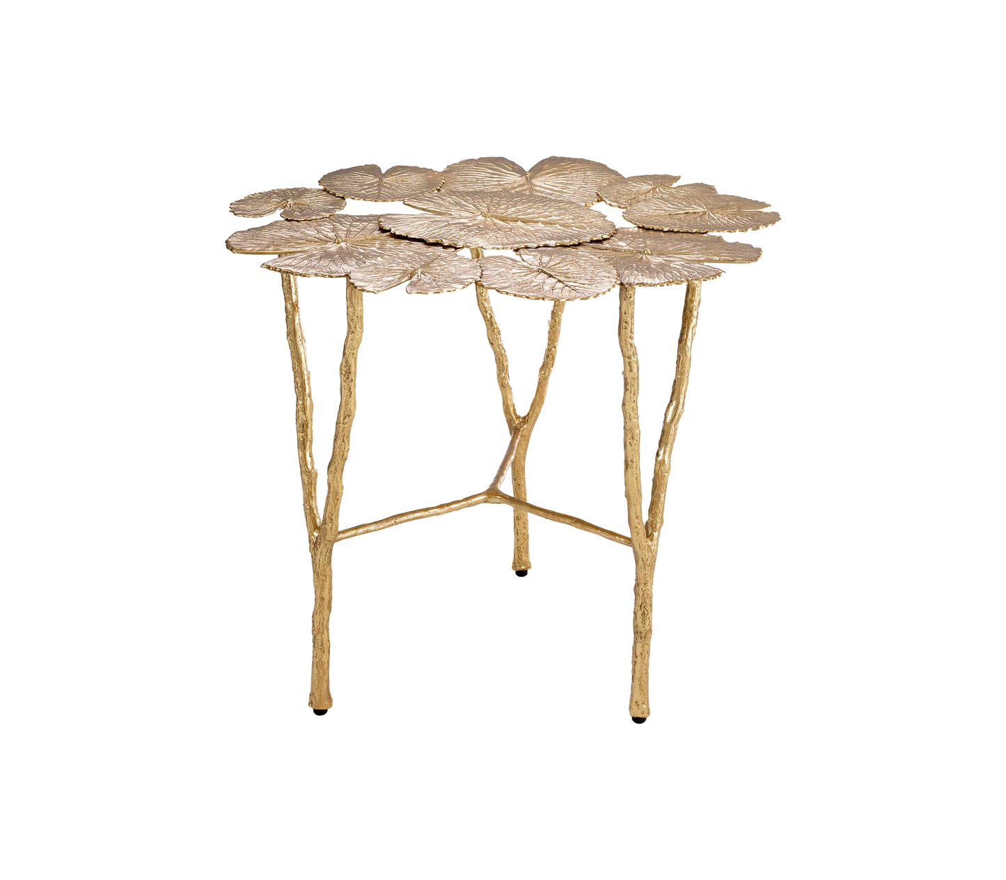 Gold Water Lilies Side Table