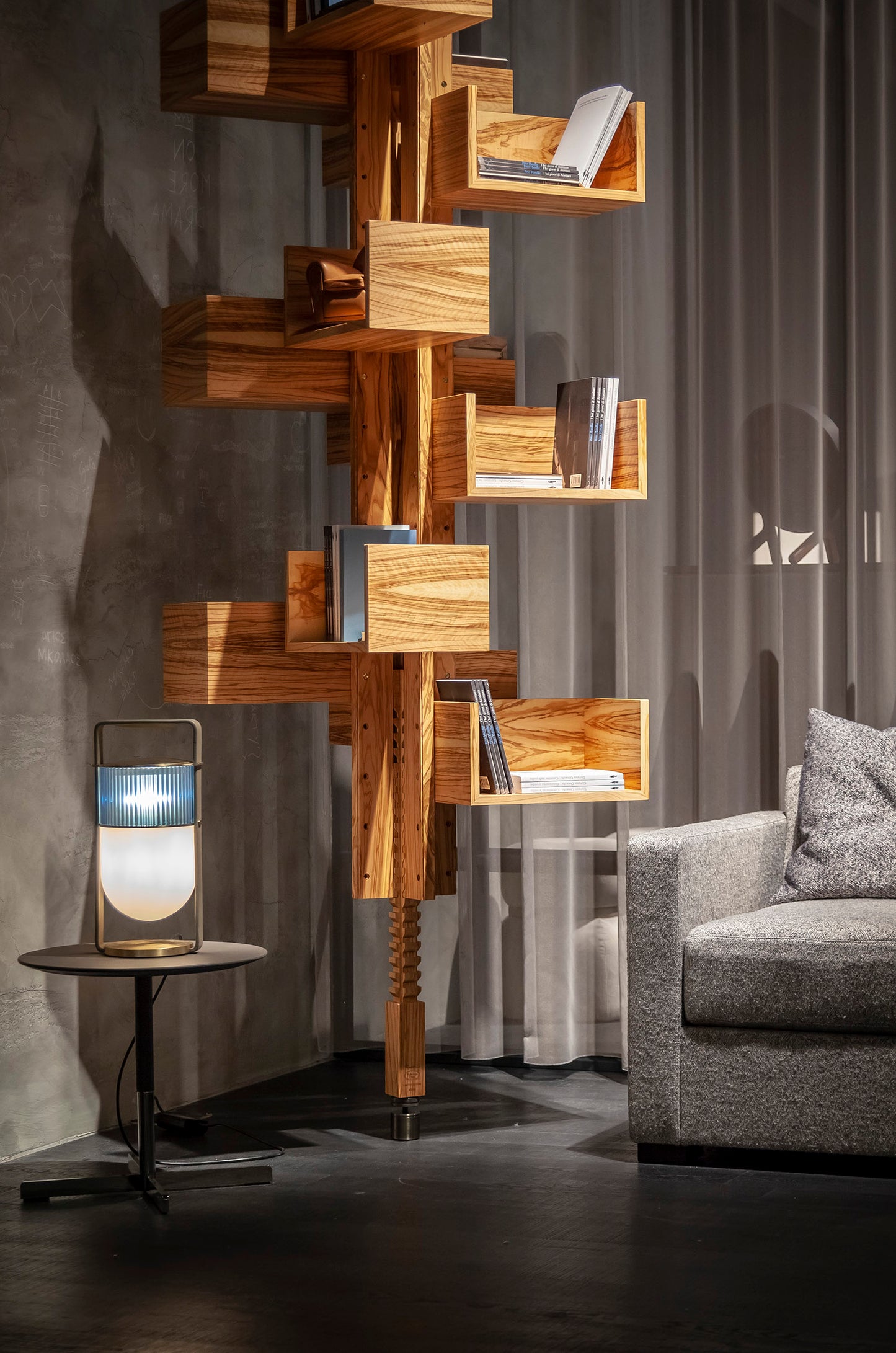 Stylish Revolving Wood Bookcase