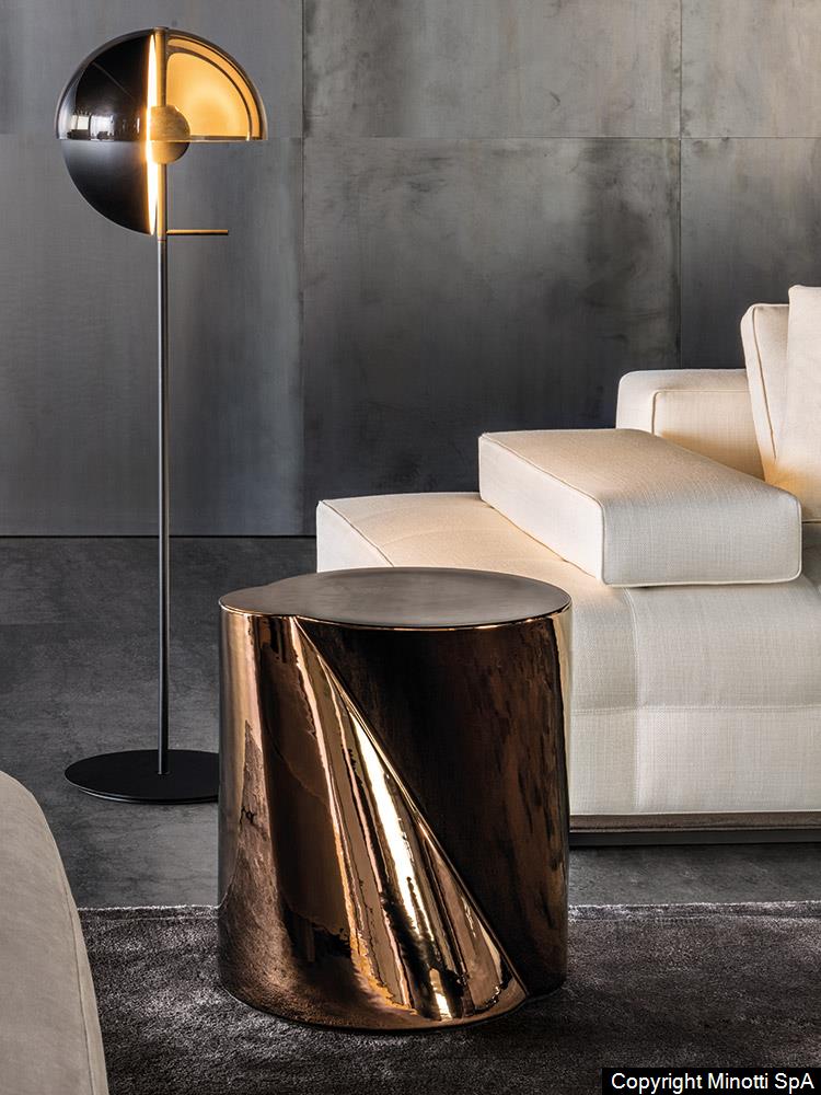 Stainless steel side table with artistic feel