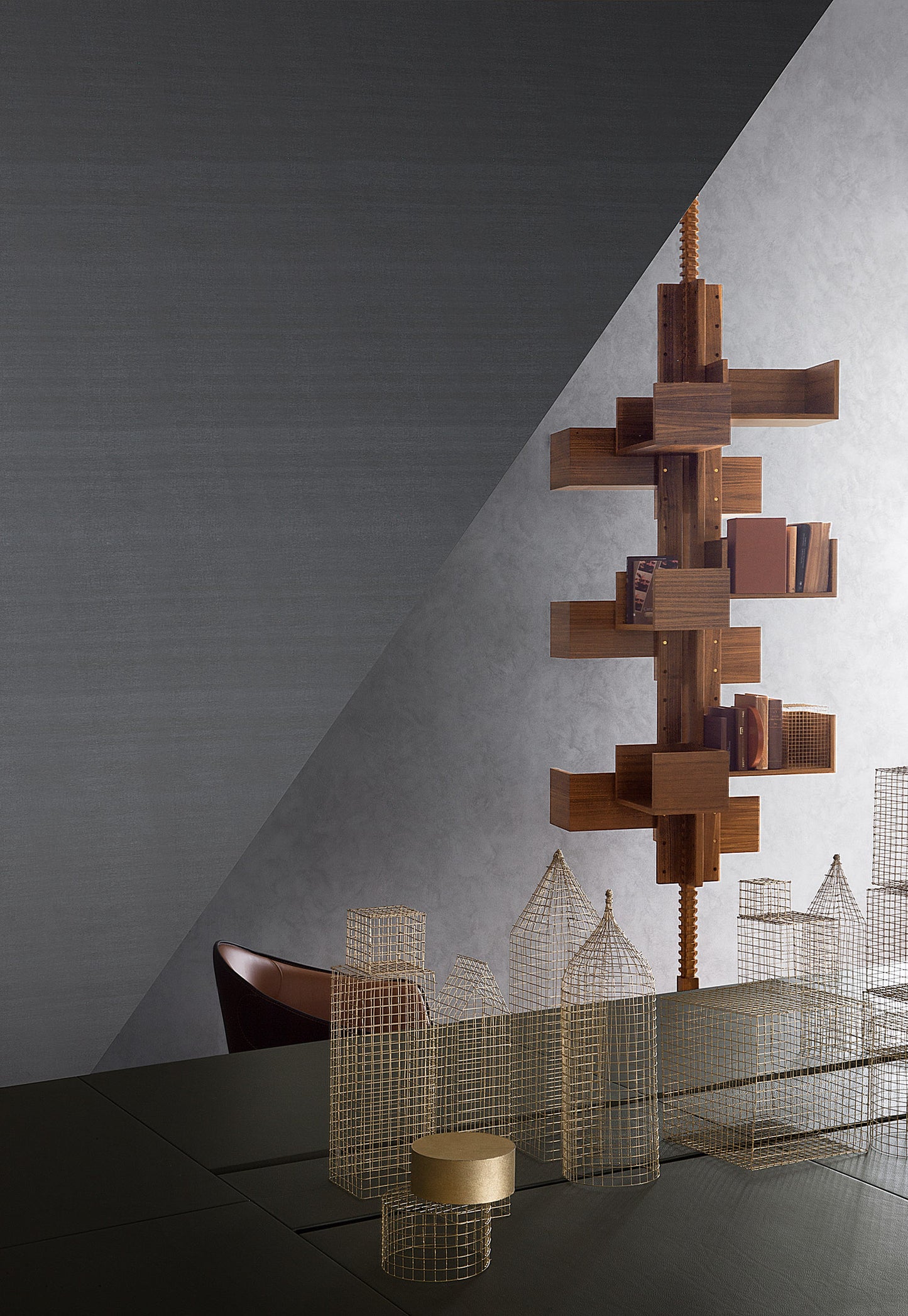 Stylish Revolving Wood Bookcase