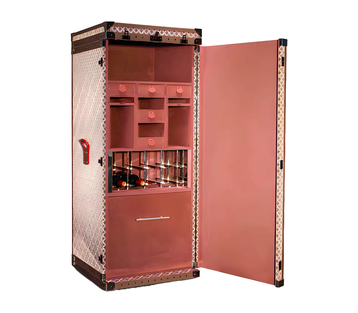Liquor Cabinet With Leather