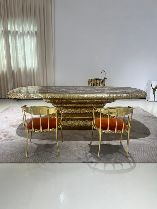 Customized Golden Stonehege Dining Table