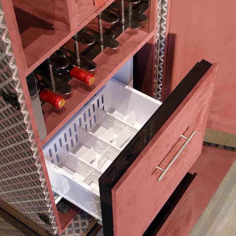 Liquor Cabinet With Leather