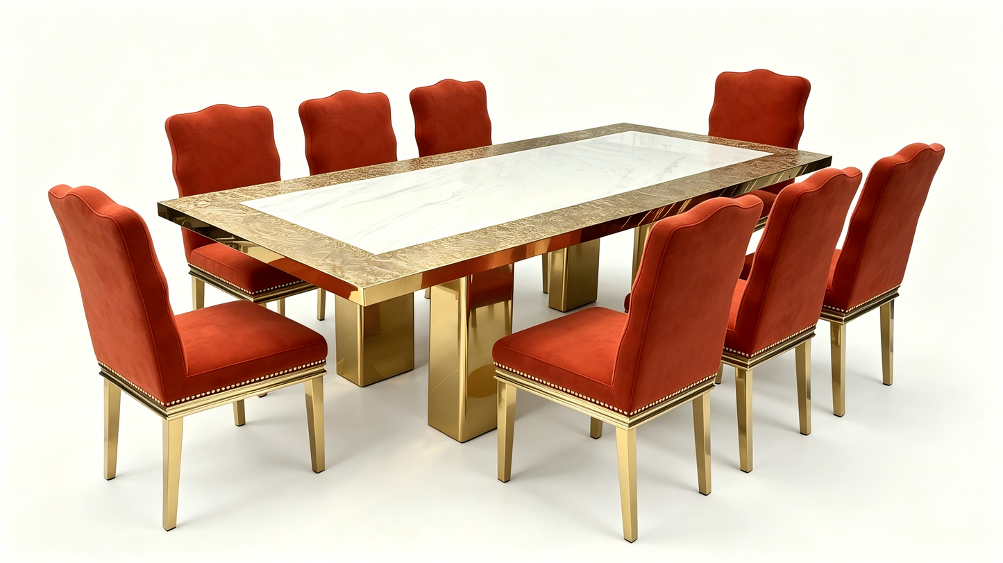 Rectangle Tash Gold Dining table