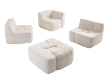 Faux-Fur Modular Sectional Sofa