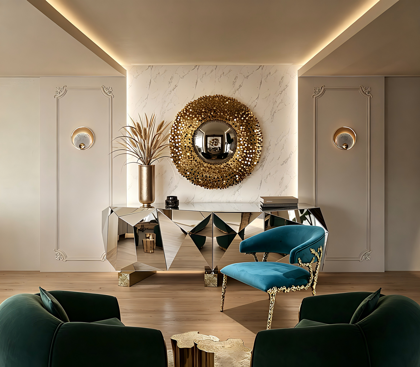 Artistic Brass Modern Chair