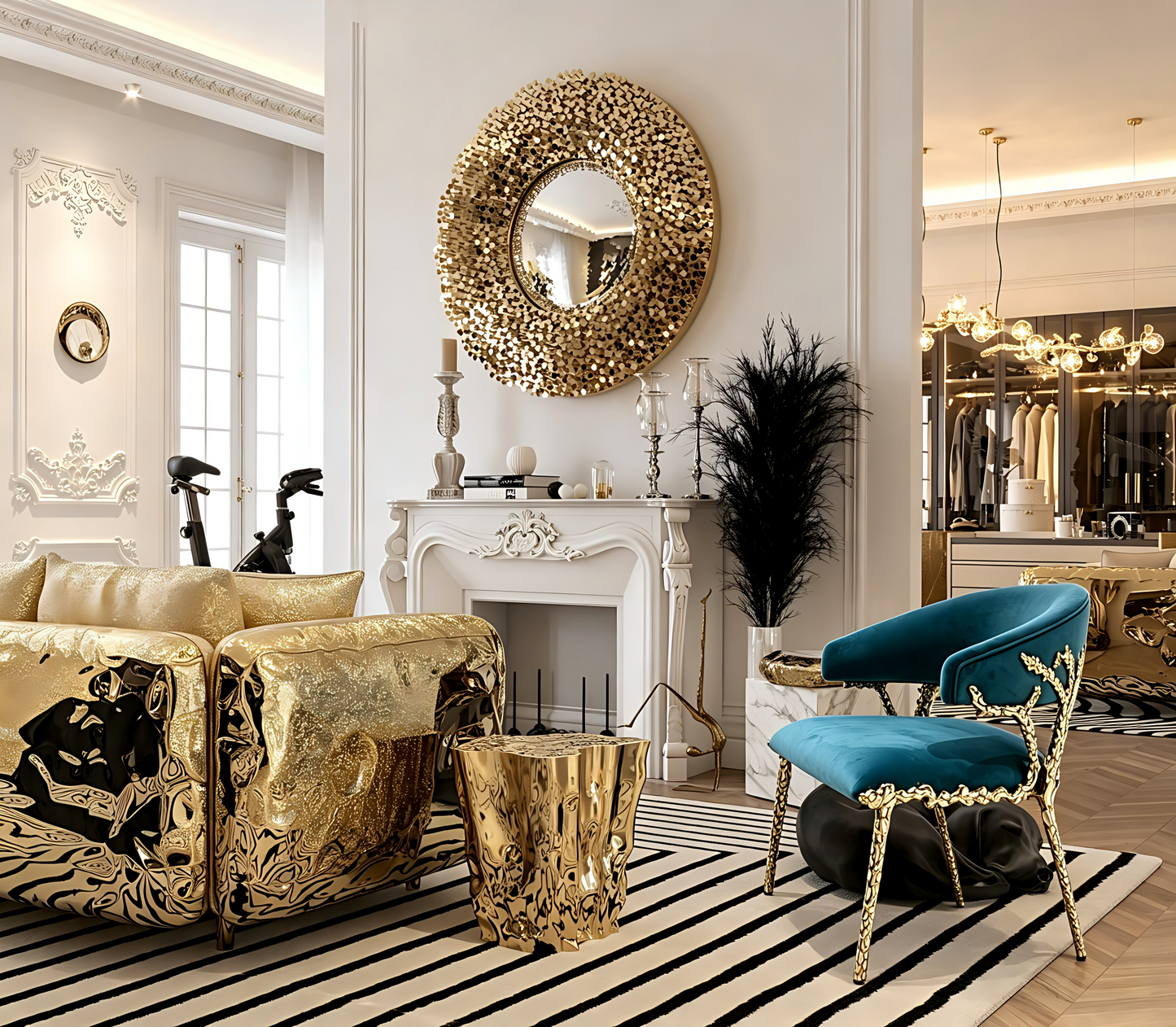 Artistic Brass Modern Chair
