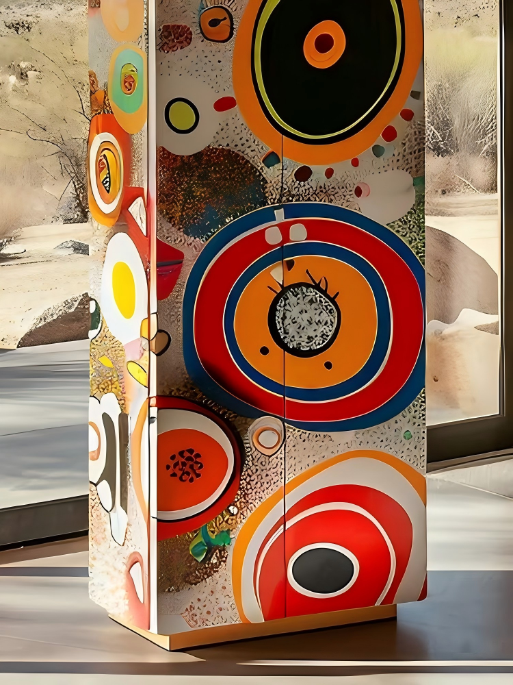 Artistic Designer Painted Cabinet