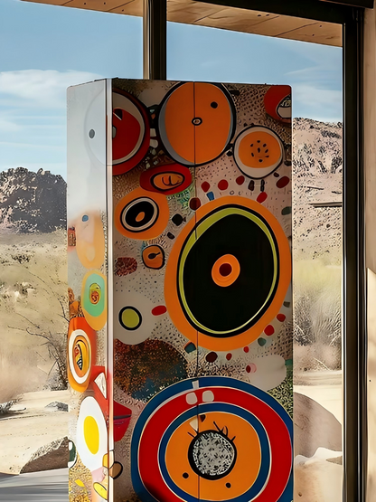 Artistic Designer Painted Cabinet