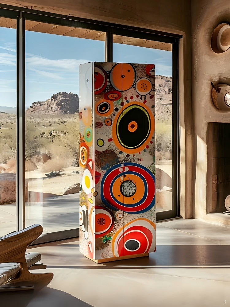 Artistic Designer Painted Cabinet