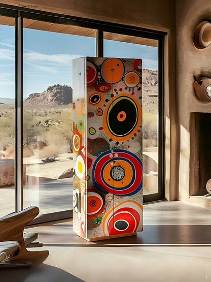 Artistic Designer Painted Cabinet