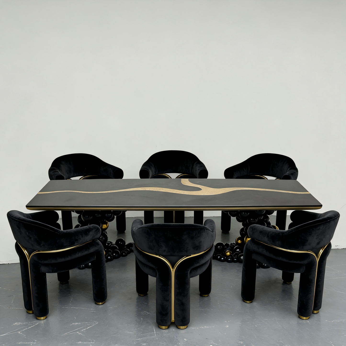 Italian Style Curved River Dining Table