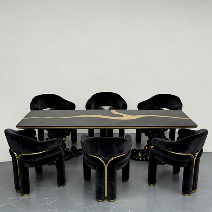 Italian Style Curved River Dining Table