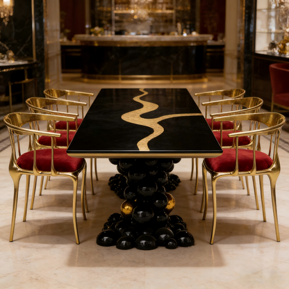 Italian Style Curved River Dining Table