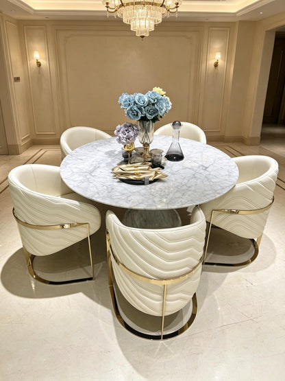Beige Leather Armchair