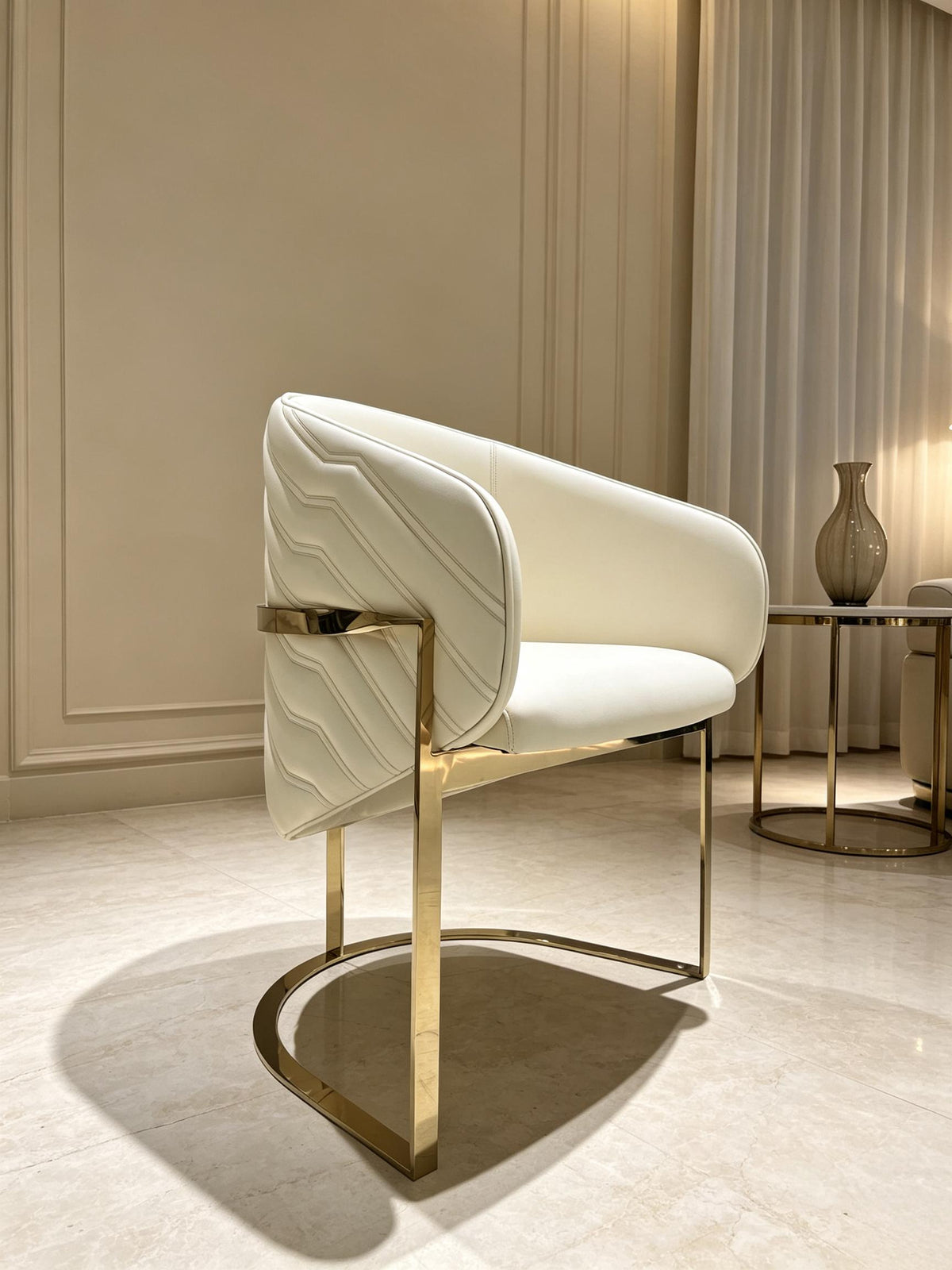 Beige Leather Armchair