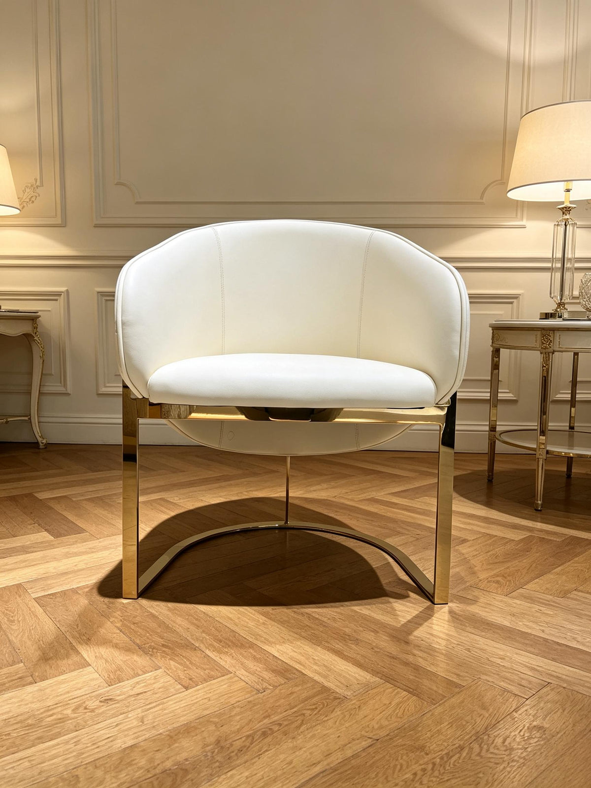 Beige Leather Armchair