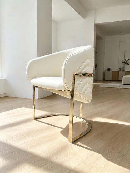 Beige Leather Armchair