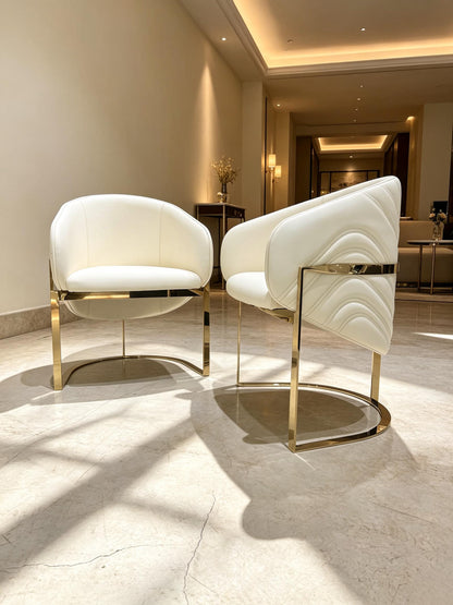 Beige Leather Armchair