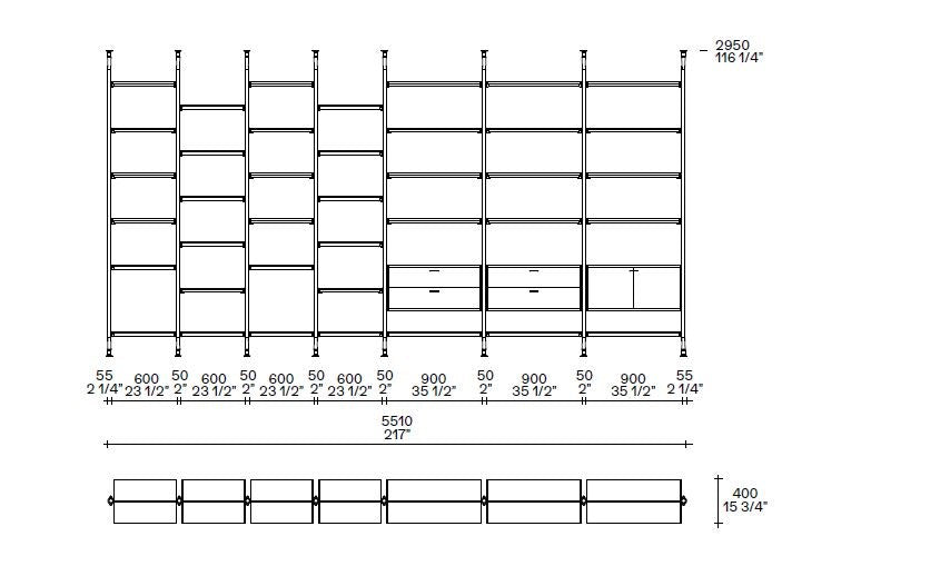 Bespoke Poliform Bookcase