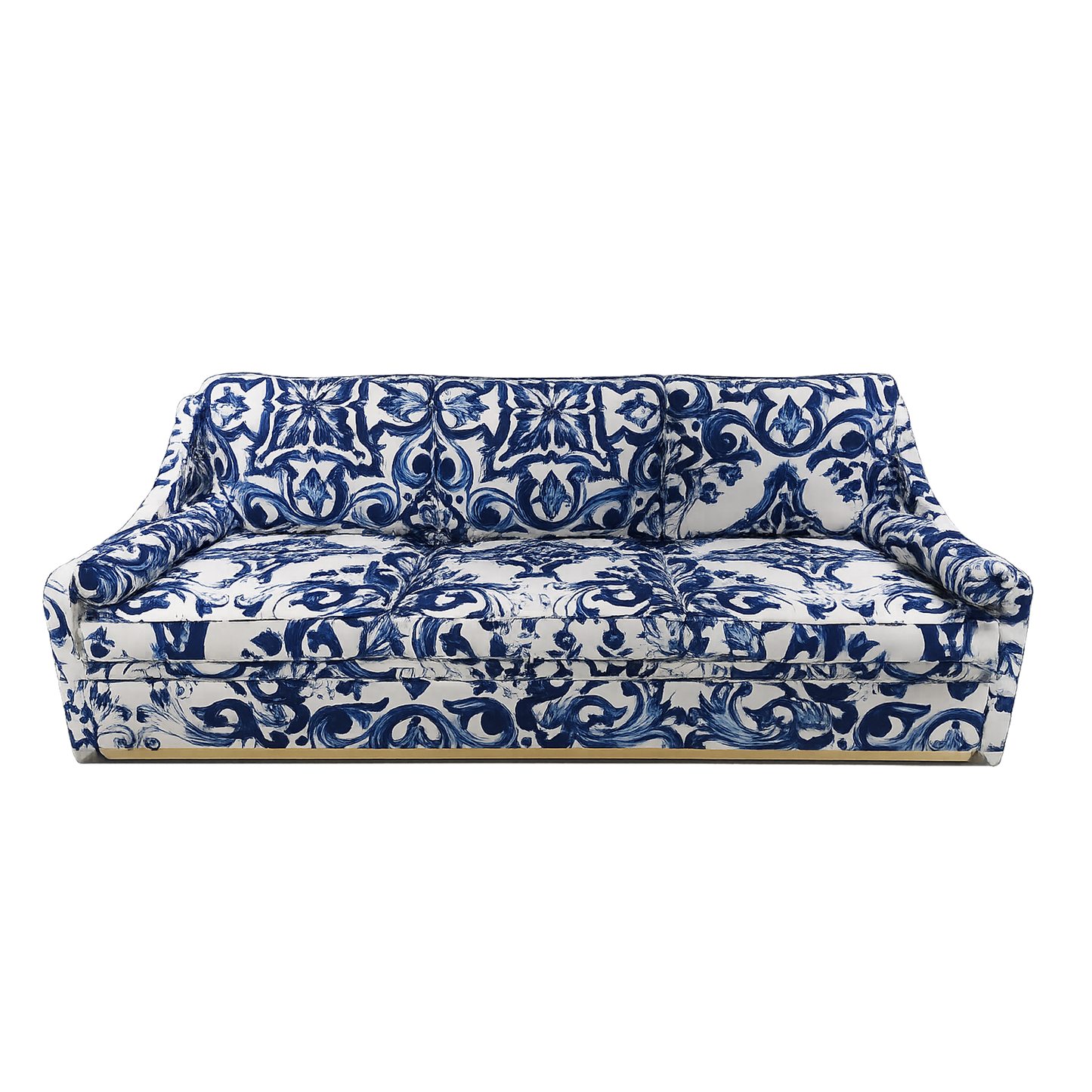 Blue & White Luxury Printed Modular Sofa