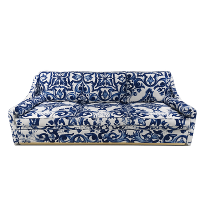 Blue & White Luxury Printed Modular Sofa