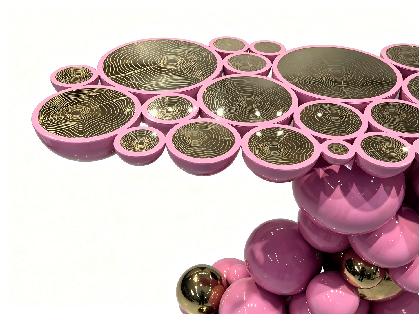 Contemporary Artistic Pink Console