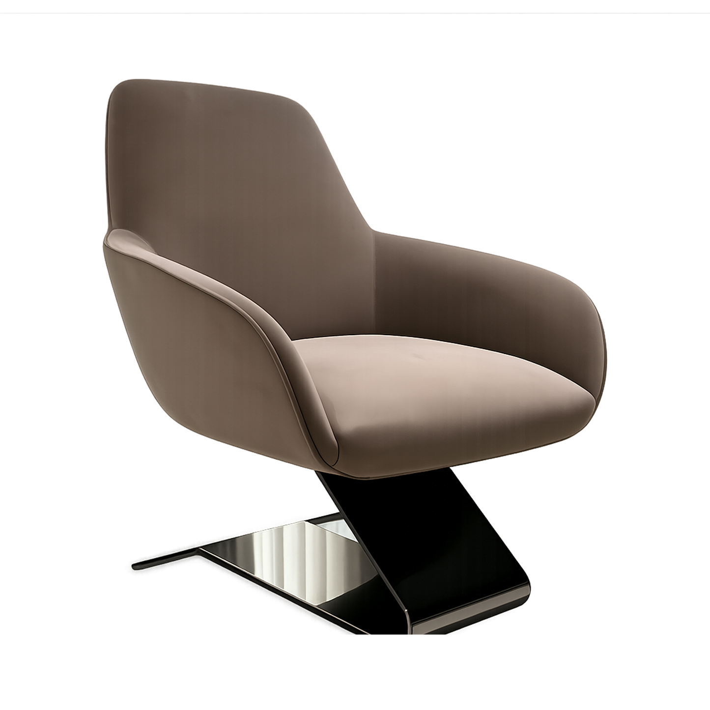 Curved Leg Velvet Lounge Chair