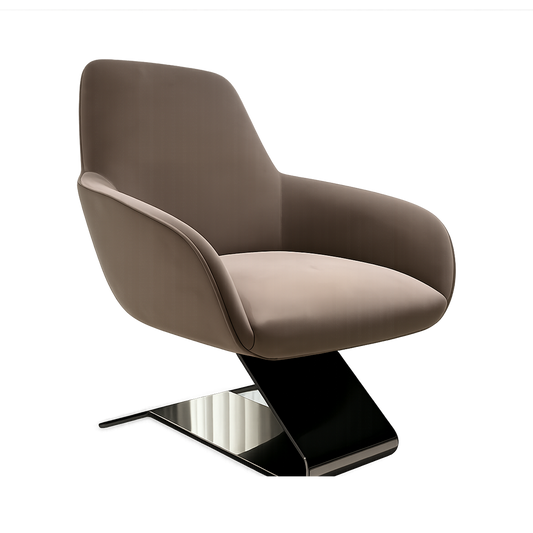 Curved Leg Velvet Lounge Chair