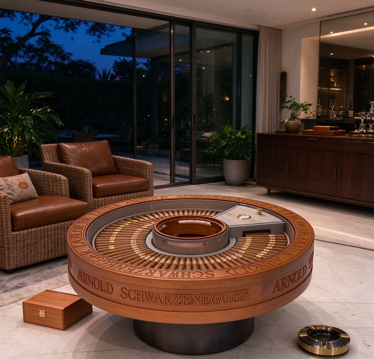 Customized Arnol Schwarzenegger Cigar Table
