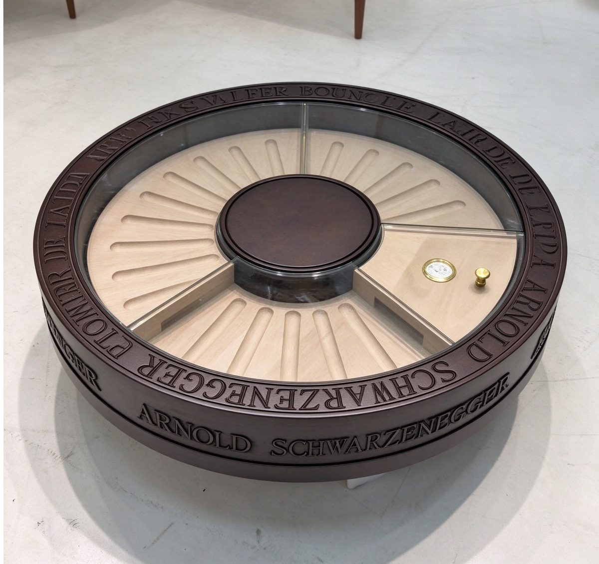 Customized Arnol Schwarzenegger Cigar Table