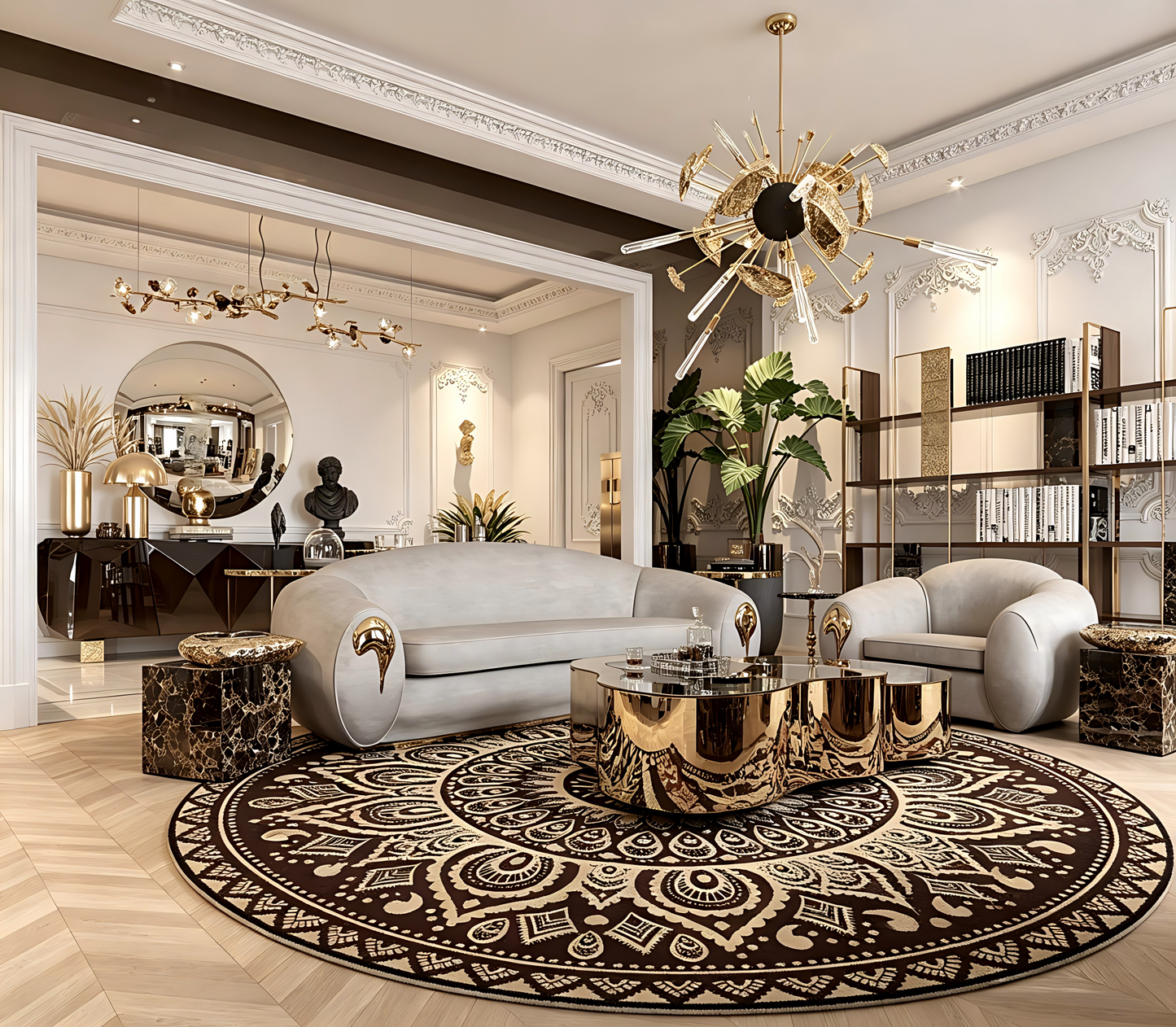 Designer Boho Round Carpet