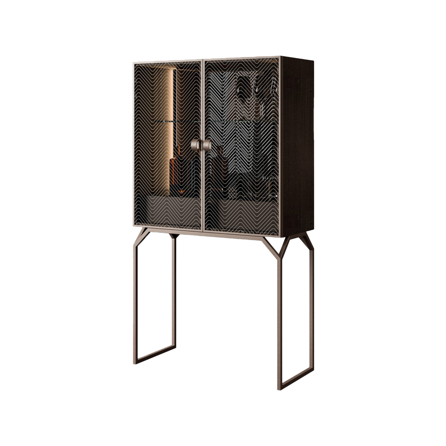 Dragonfly Glass Bar Cabinet
