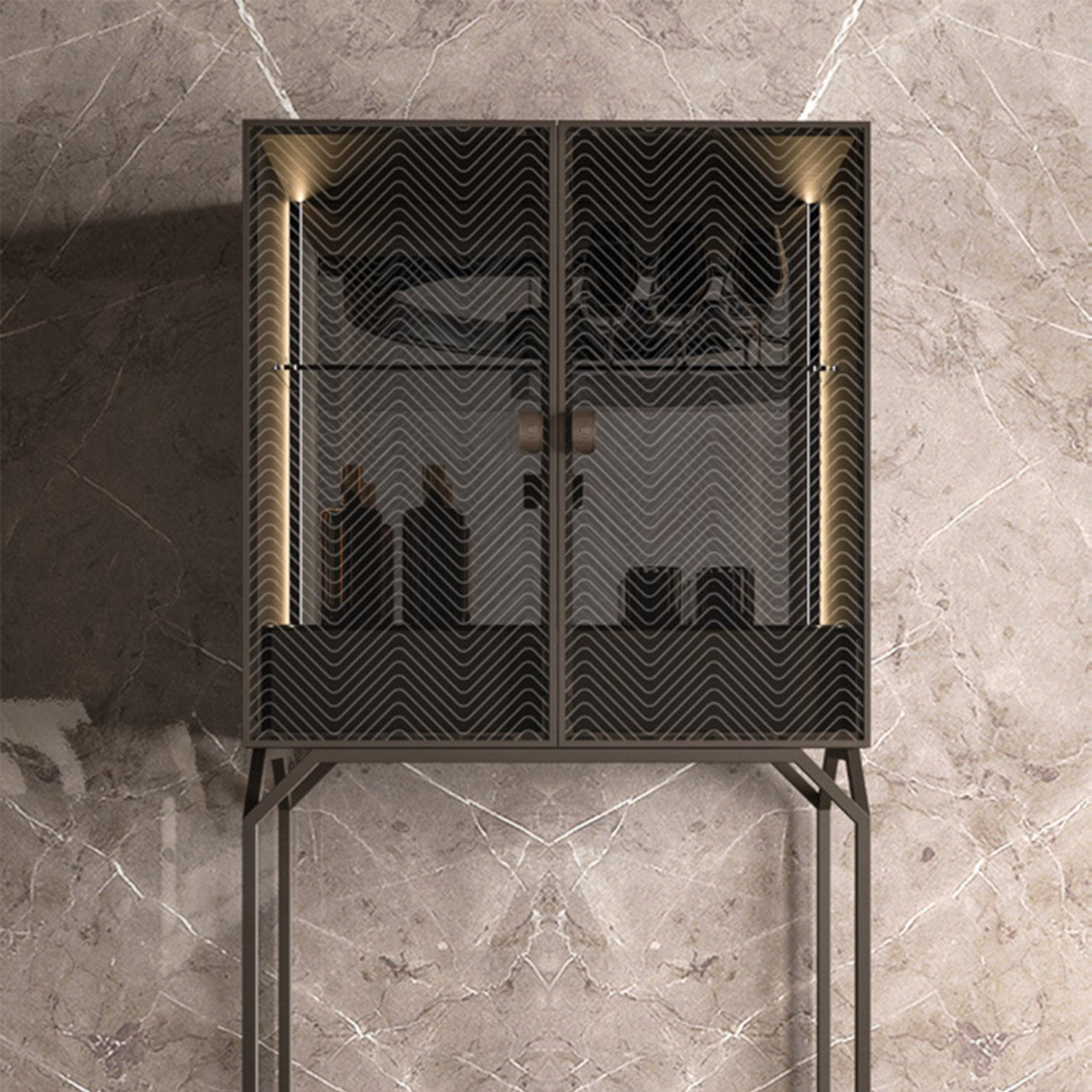 Dragonfly Glass Bar Cabinet