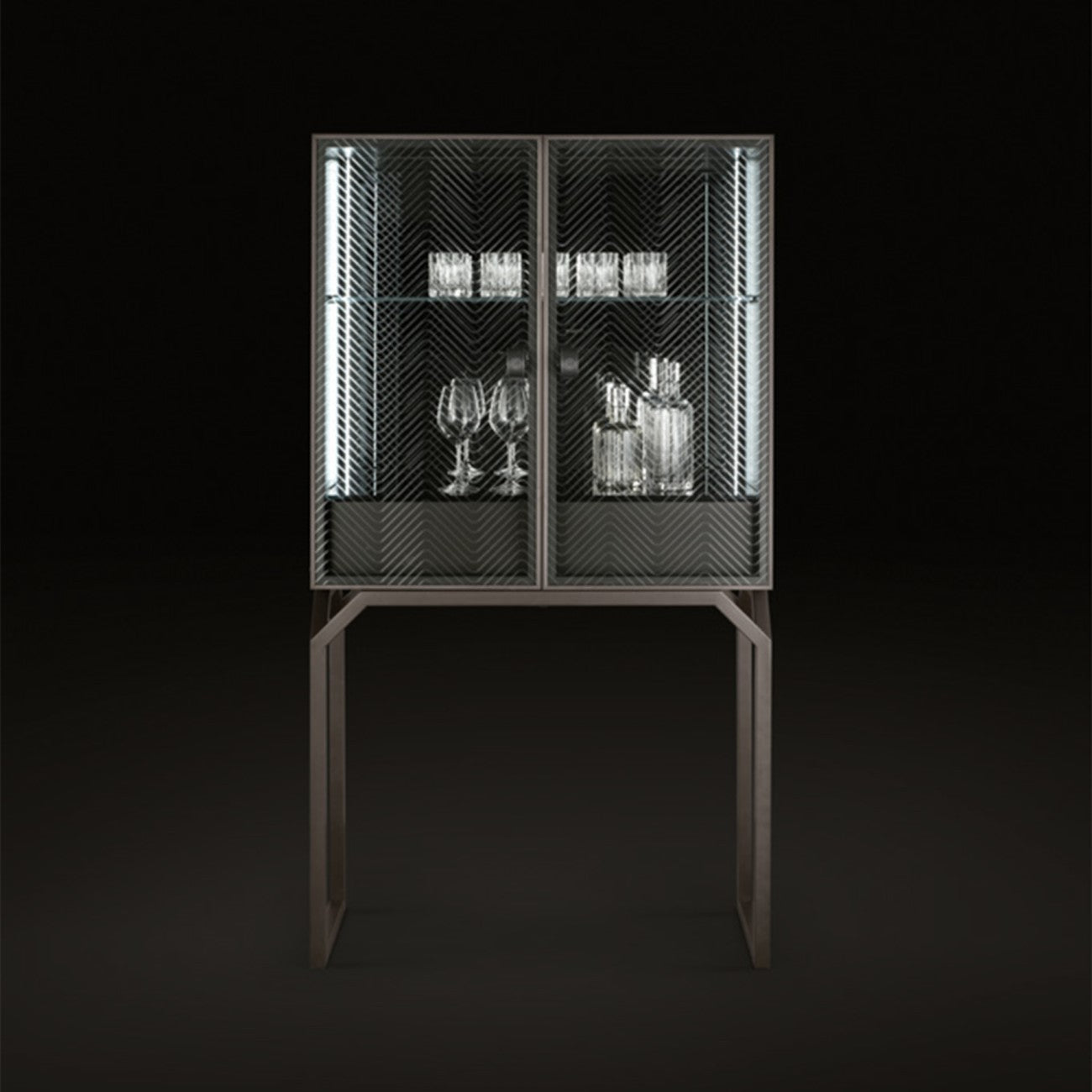 Dragonfly Glass Bar Cabinet