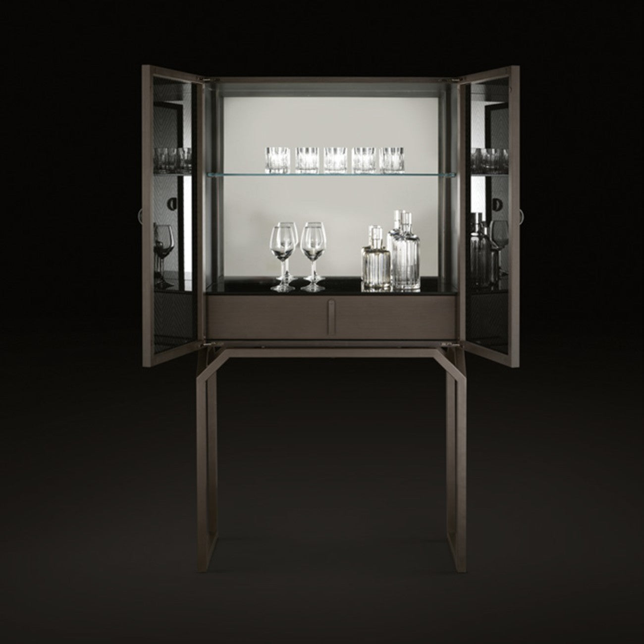 Dragonfly Glass Bar Cabinet