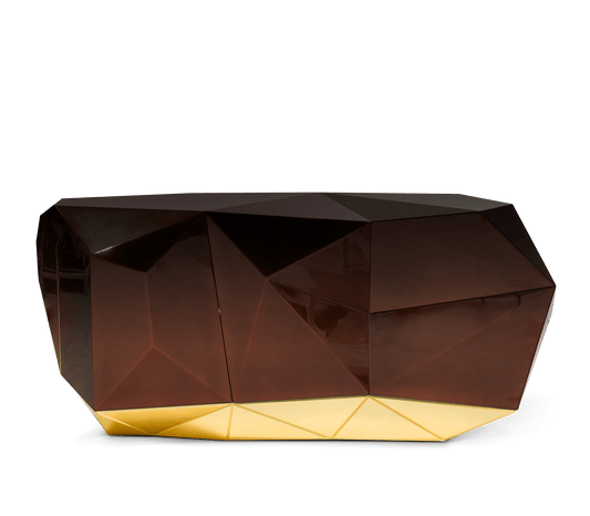 Elegant Chocolate Brown Diamond Sideboard