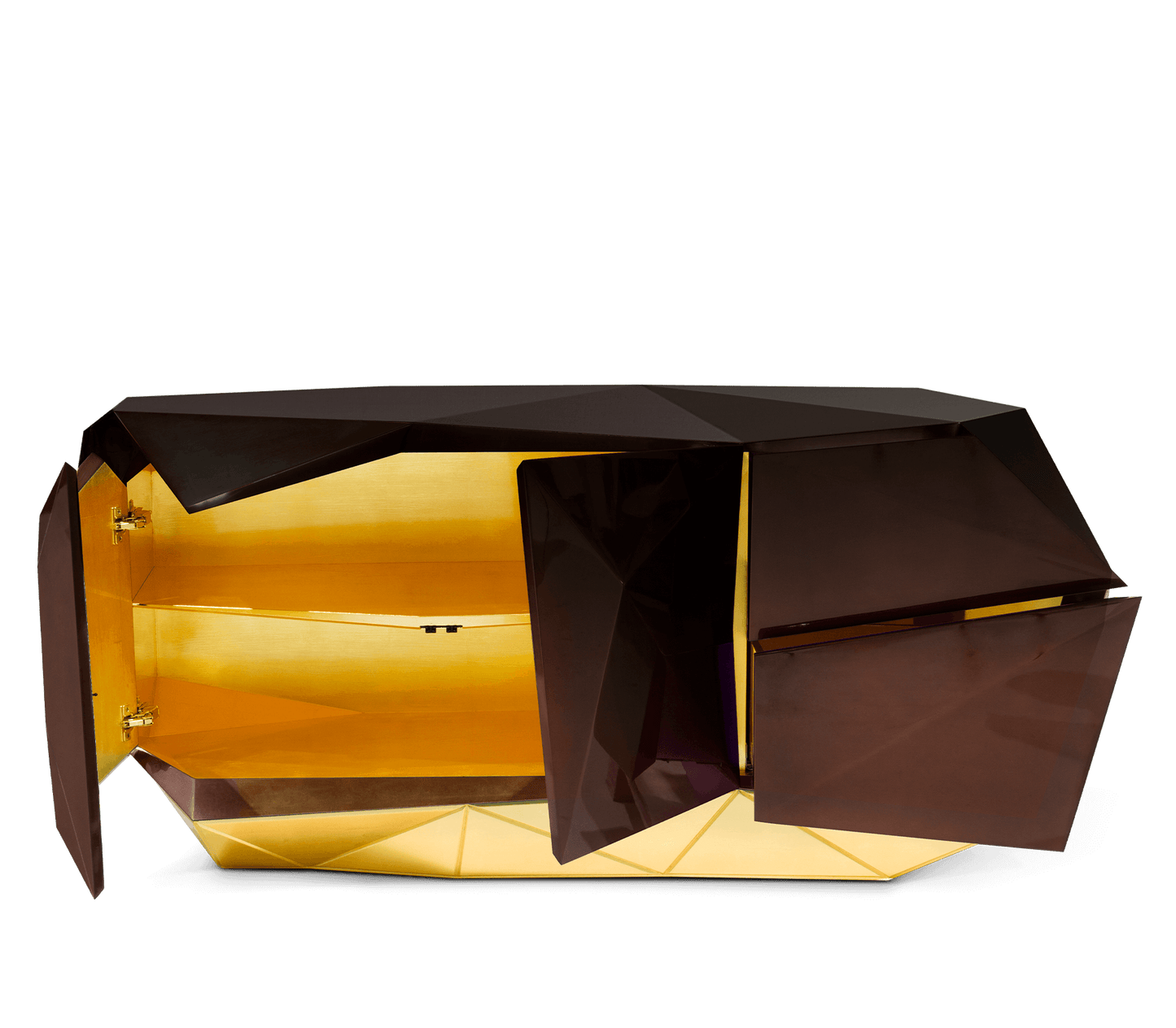 Elegant Chocolate Brown Diamond Sideboard