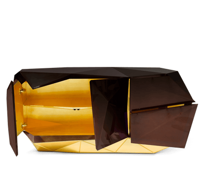 Elegant Chocolate Brown Diamond Sideboard