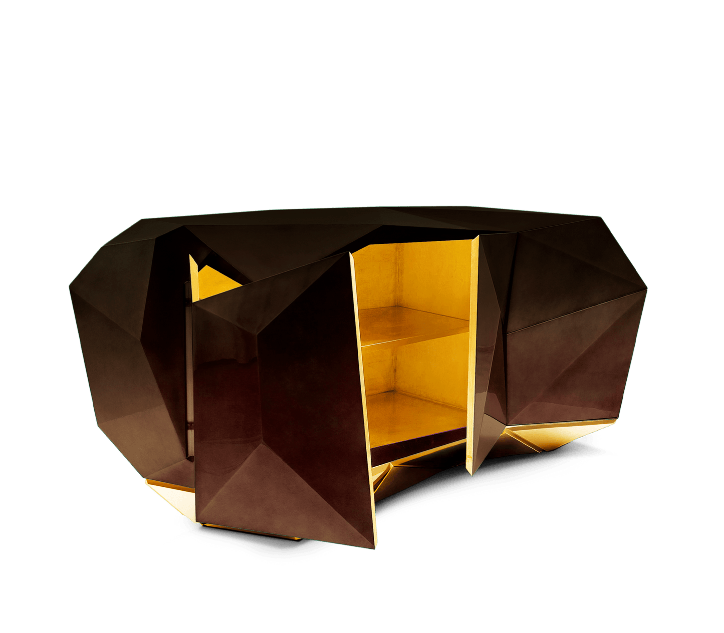Elegant Chocolate Brown Diamond Sideboard